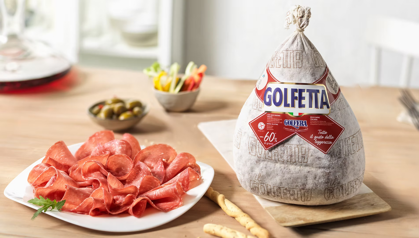 Golfera Pre Sliced Specialties 10/3oz. pk. Original Golfetta Salami.