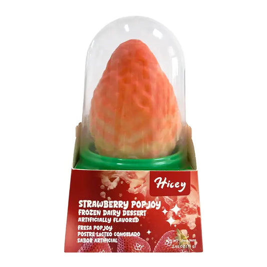 Hicey Strawberry Popjoy Frozen Dairy Dessert 7.94 oz (3 bars) x 8.