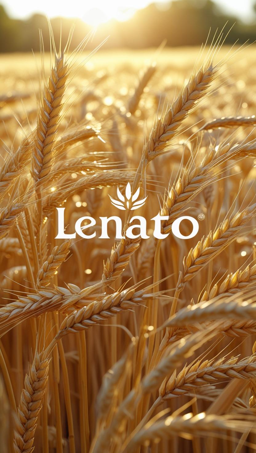 Wheat field with 'Lenato' logo overlay