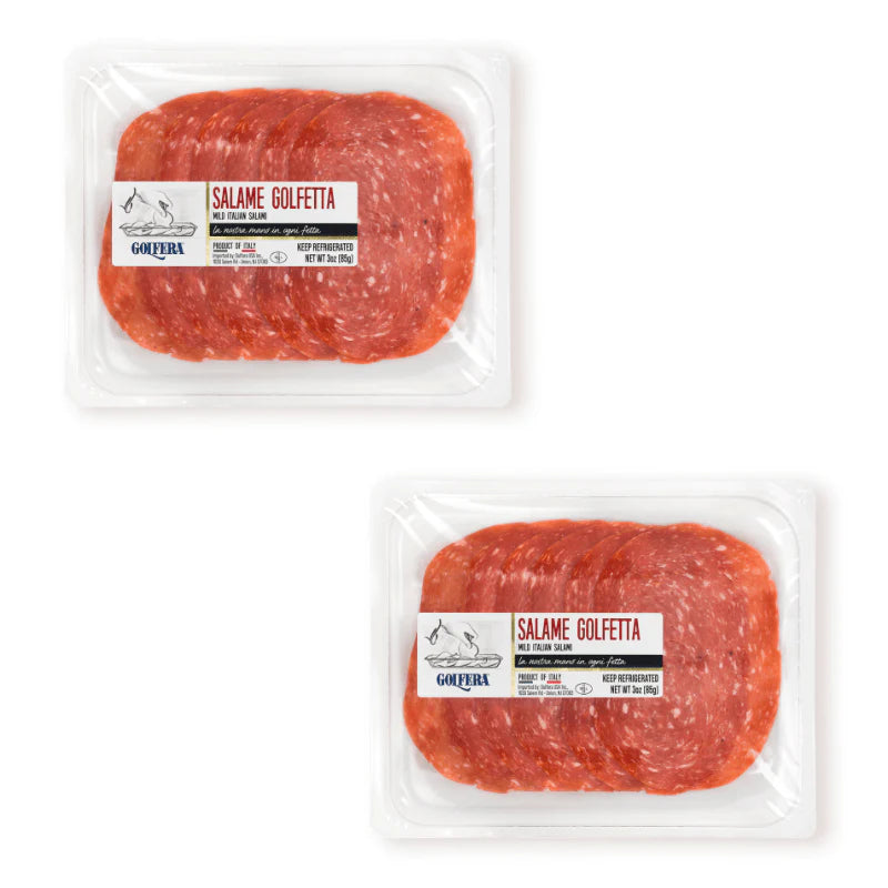 Golfera Pre Sliced Specialties 10/3oz. pk. Original Golfetta Salami.