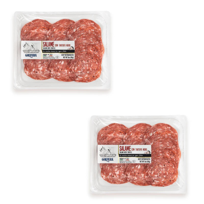Golfera Pre Sliced Specialties 10/3oz. pk. Nostrano Italian Salami with Truffle.