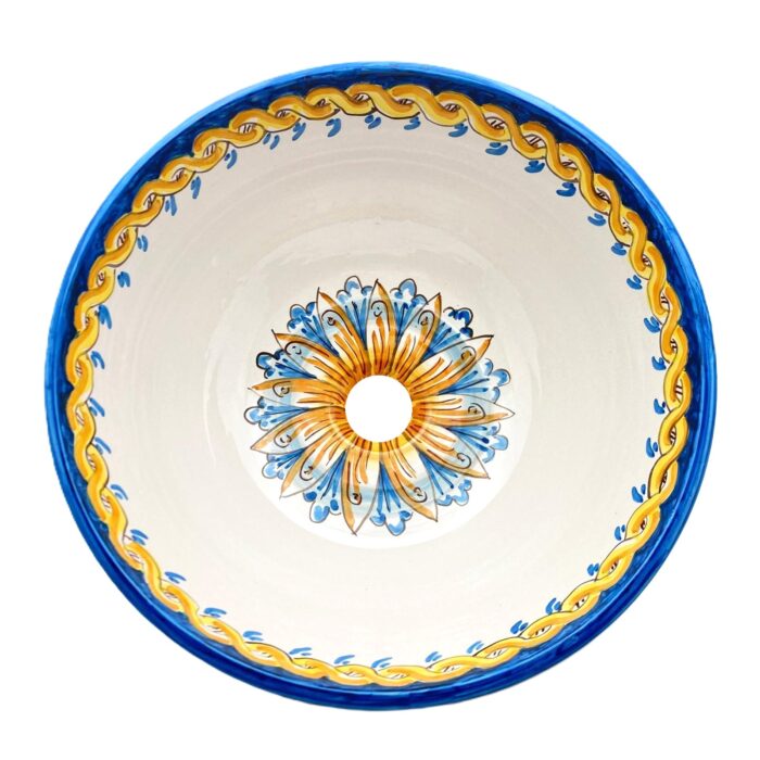 Sicilian Ceramic Sink Bowl "Ornato" 30cm. Made in Italy.