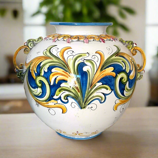 Sicilian Ceramic Flower Pot Stand. Made In Italy.