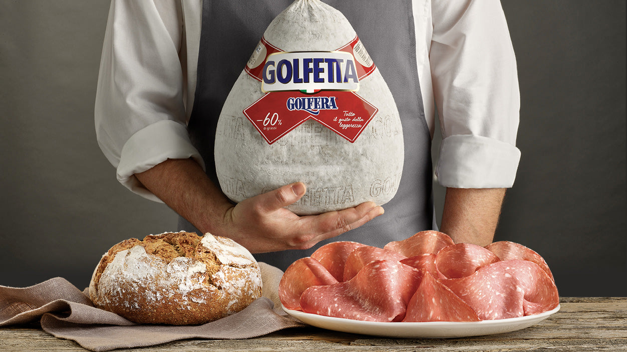 Golfera Pre Sliced Specialties 10/3oz. pk. Original Golfetta Salami.