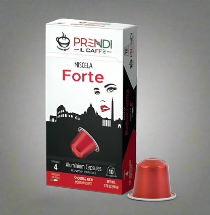 Prendi Il Caffè Miscela Forte coffee capsule packaging on a white background