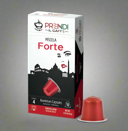 Prendi Il Caffè Miscela Forte coffee capsule packaging on a white background