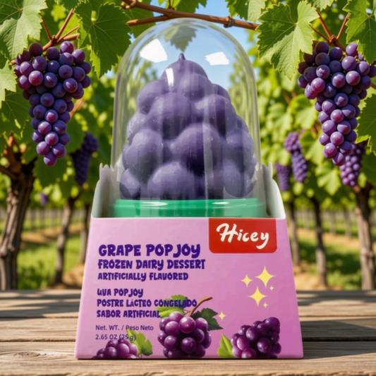 Hicey Ice Cream Grape Pop-joy Frozen Dairy Dessert 7.94 oz  6pk.