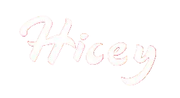 The Hicy brand logo, featuring the wordmark 'Hicy' in white cursive script on a solid red rounded square background.