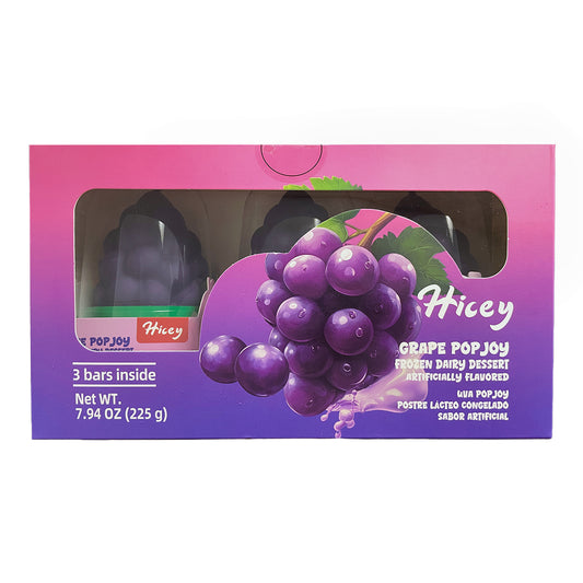Hicey Grape Popjoy Frozen Dairy Dessert 7.94 oz (3 bars) x 8.