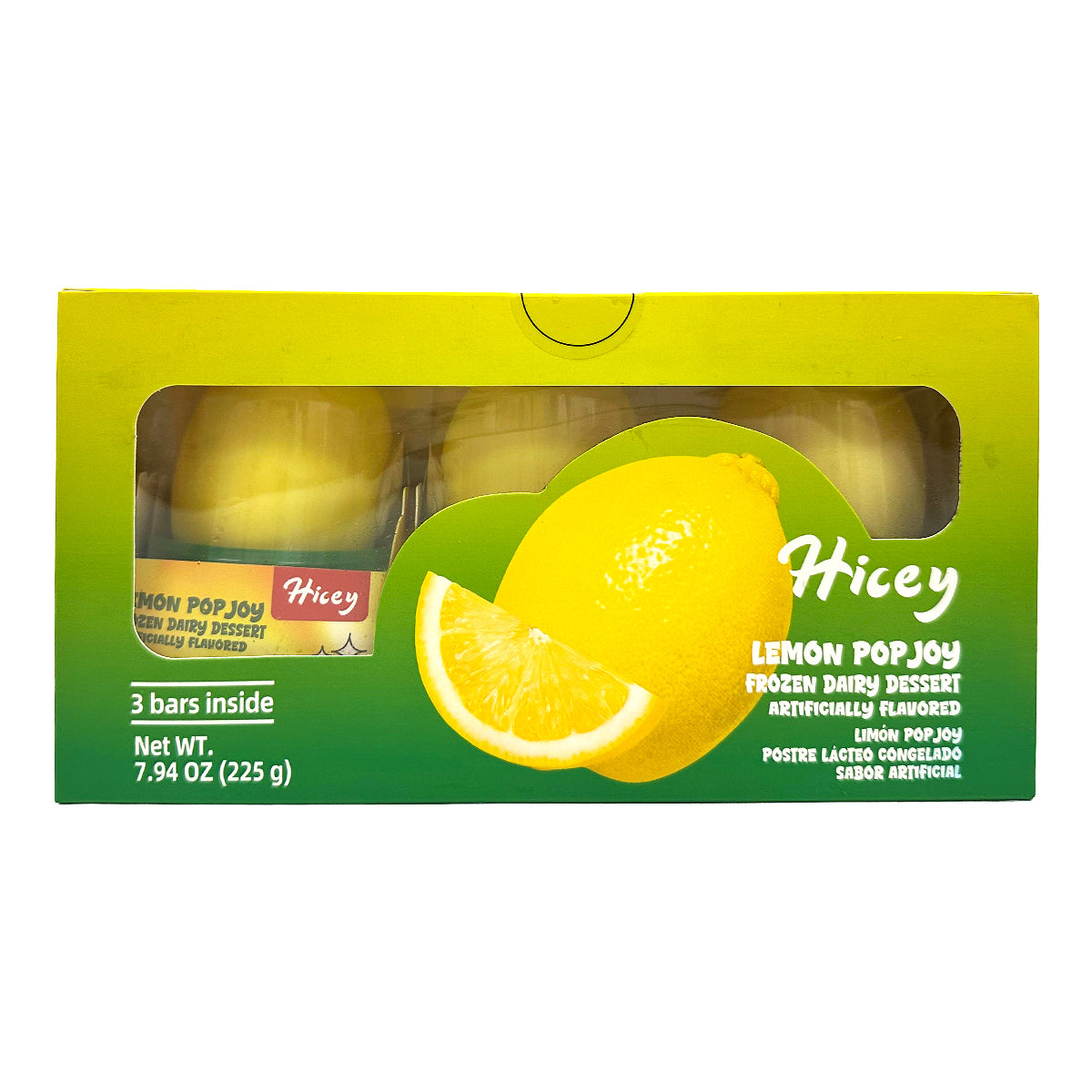 Hicey Lemon Popjoy Frozen Dairy Dessert 7.94 oz (3 bars) x 8