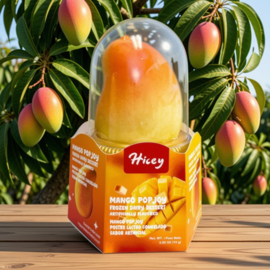 Hicey Ice Cream  Mango Pop-joy Frozen Dairy Dessert 7.94 oz   6pk.