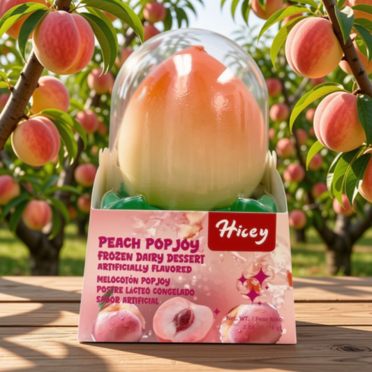 Hicey Ice Cream Peach Pop-joy Frozen Dairy Dessert 7.94 oz   6pk.