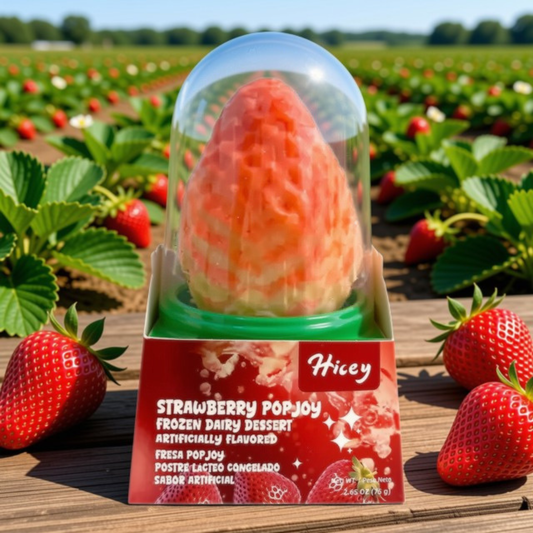 Hicey Ice Cream Strawberry Pop-joy Frozen Dairy Dessert 7.94 oz  6pk.