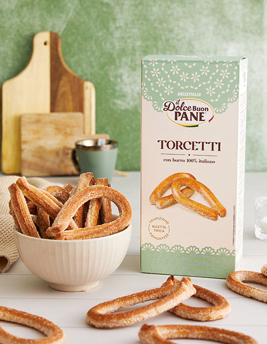 Grissitalia Bakery TORCETTI ITALIAN TWISTED BUTTER COOKIES Biscotti . MADE IN ITALY.