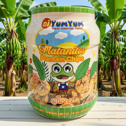 ai Yum Yum Plantain Chips Sweet - 16 OZ-Jar.