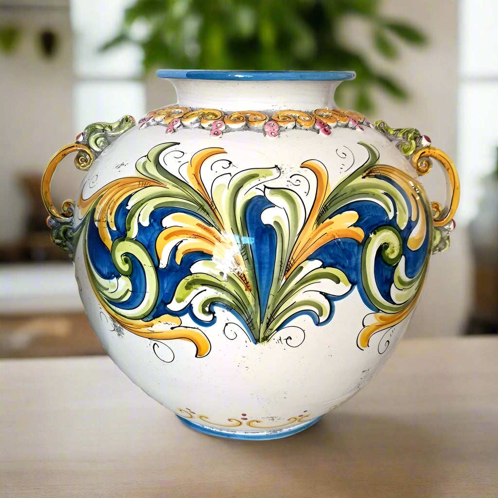 Sicilian Ceramic Flower Pot Stand. Made In Italy.