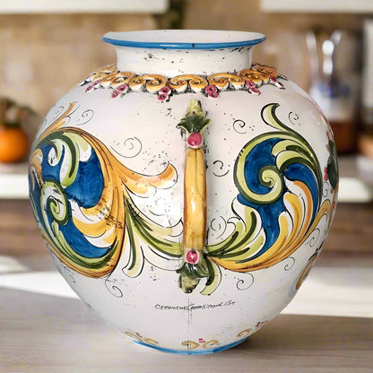 Sicilian Ceramic Flower Pot Stand. Made In Italy.