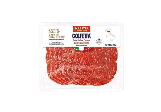 Golfera Pre Sliced Specialties 10/3oz. pk. Original Golfetta Salami.